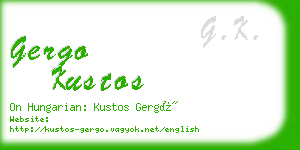 gergo kustos business card